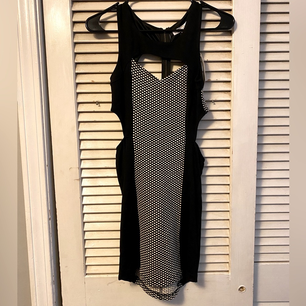 Black and white dress with cut outs